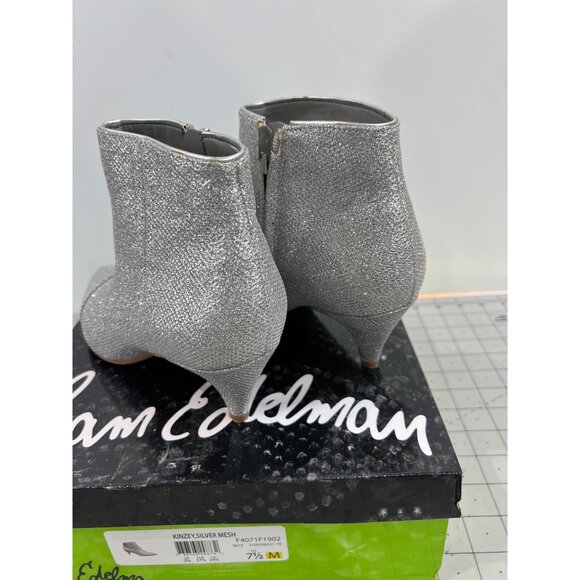 Sam Edelman Women's Kinzey 2 Booties, Silver, Size 7.5 Worn Once - Picture 5 of 9